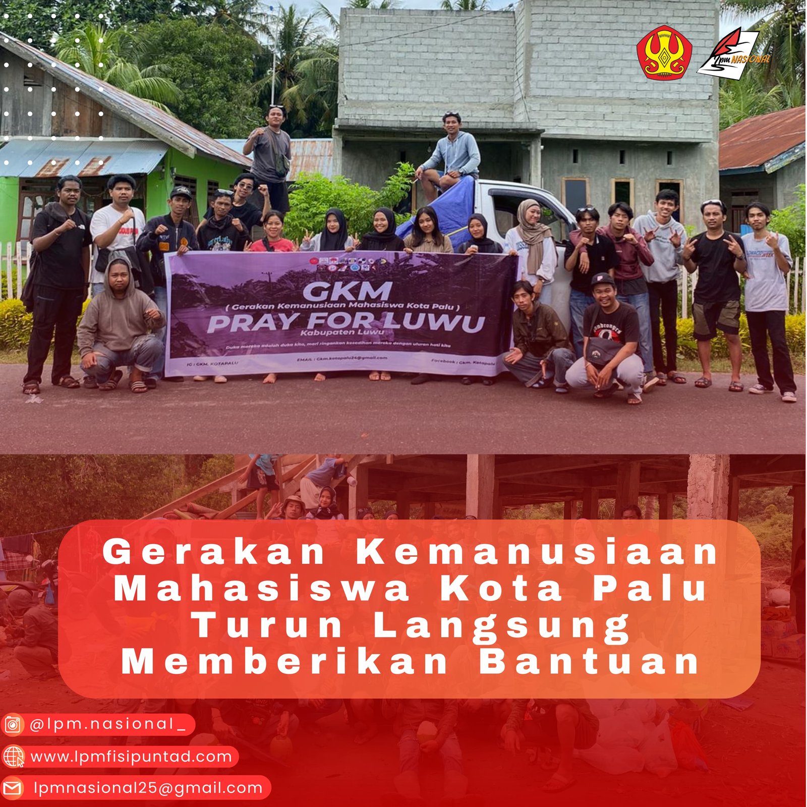 GERAKAN KEMANUSIAAN MAHASISWA KOTA PALU TURUN LANGSUNG MEMBERIKAN BANTUAN 